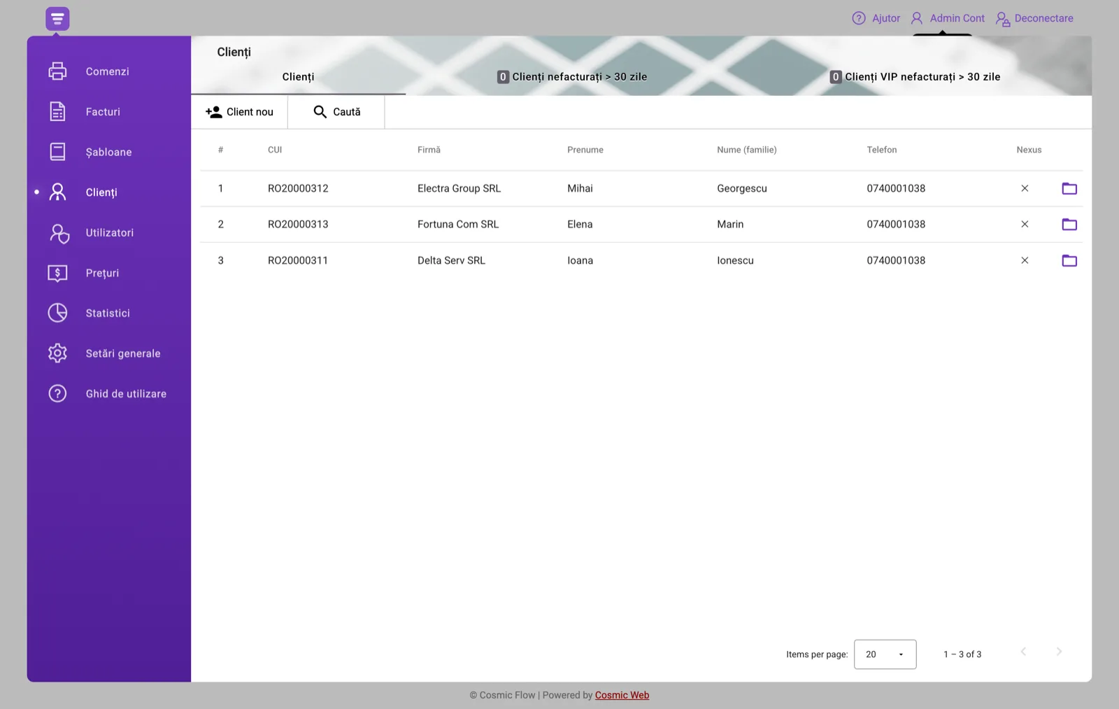 Screenshot from the app