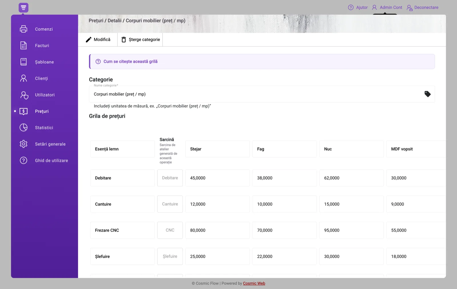 Screenshot from the app